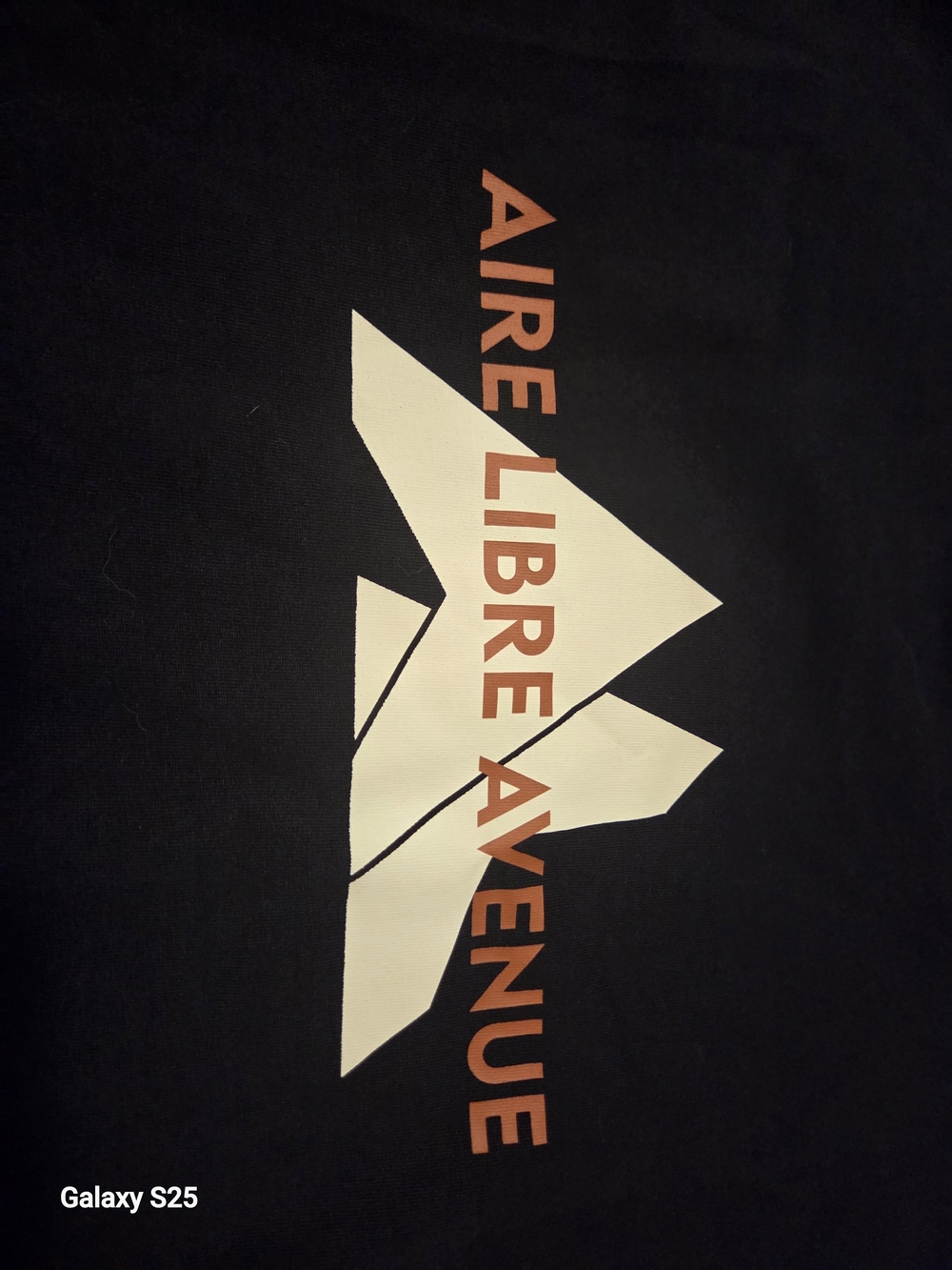 AIRE LIBRE AVENUE Short Sleeve Logo Tee - Black with Cream & Rust